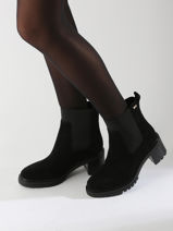 Enkellaarsjes Met Hak Uit Leder Tommy hilfiger Zwart women 8429BDS-vue-porte